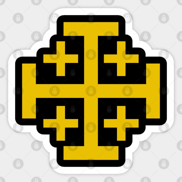 Jerusalem Cross (gold) Sticker by PabloDeChenez